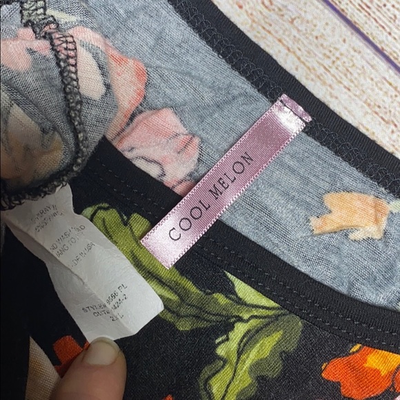 Cool Melon Black Floral Blouse 2XL - Picture 7 of 7